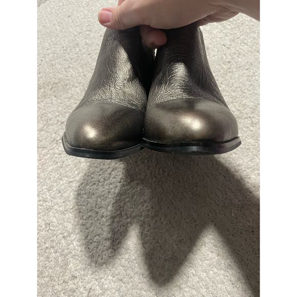 Franco Sarto Kieran Ankle Boots Womens 8.5 M EU 38.5 Leather Metallic MSRP$90 - Picture 6 of 11